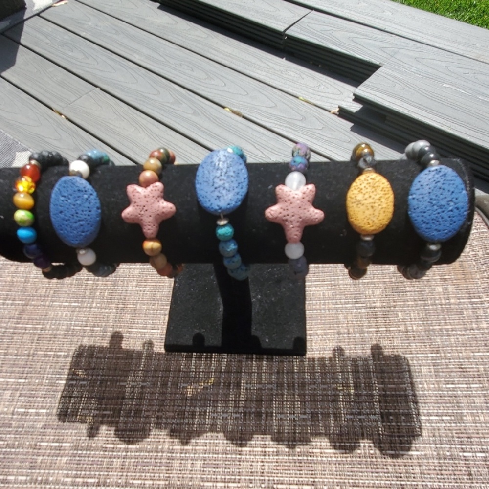 Lava stone stretchy bracelets